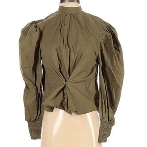 NWT INSPR Ruched Twist Front Long sleeve top Size XS